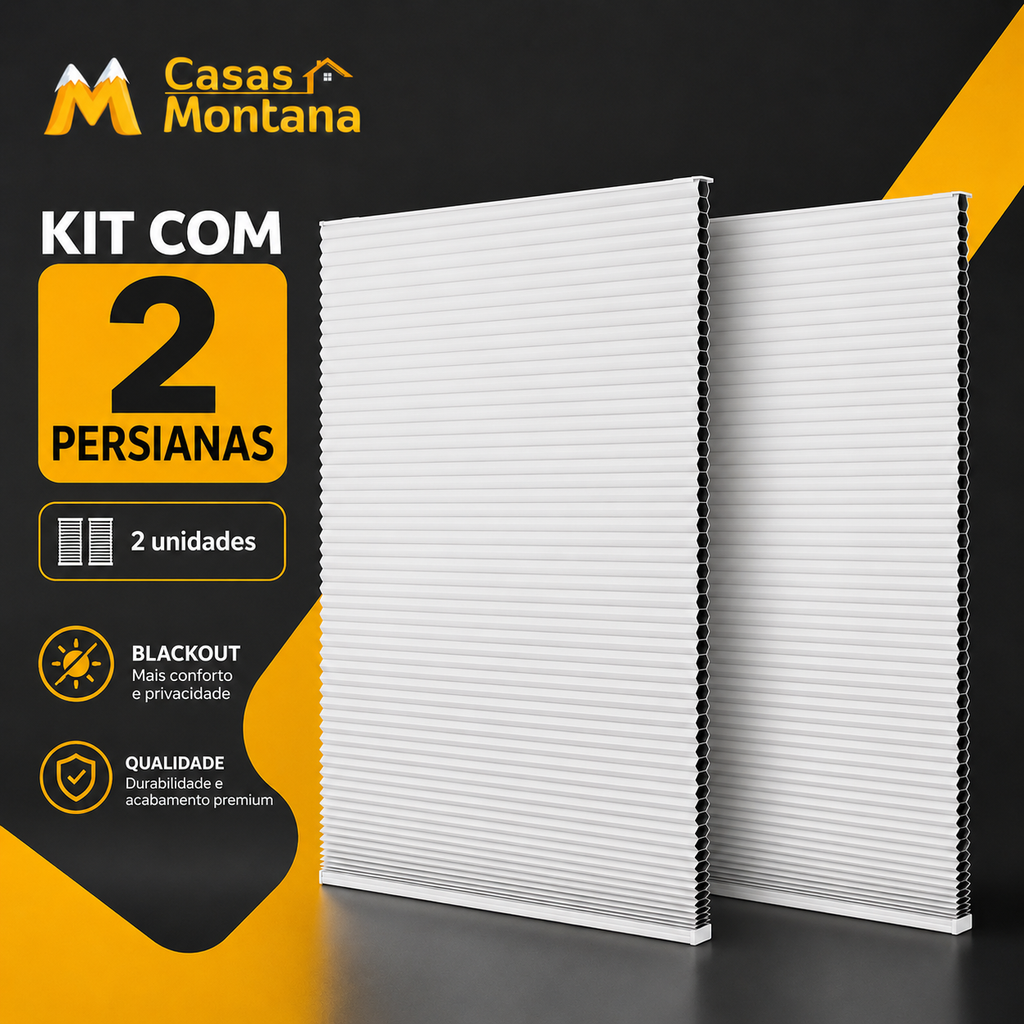 Persiana Plissada Blackout Sem Furos – Fácil Instalação e Ajuste Livre