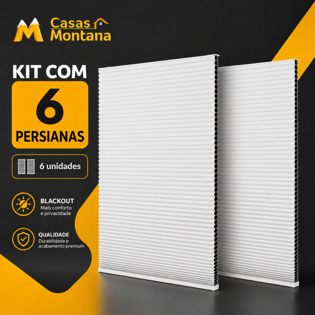 Persiana Plissada Blackout Sem Furos – Fácil Instalação e Ajuste Livre