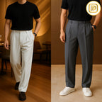 [PAGUE 2 LEVE 3] Kit Calça Masculina de Alfaiataria Venetto em Seda Gelo e Poliéster + BRINDE: Cinto