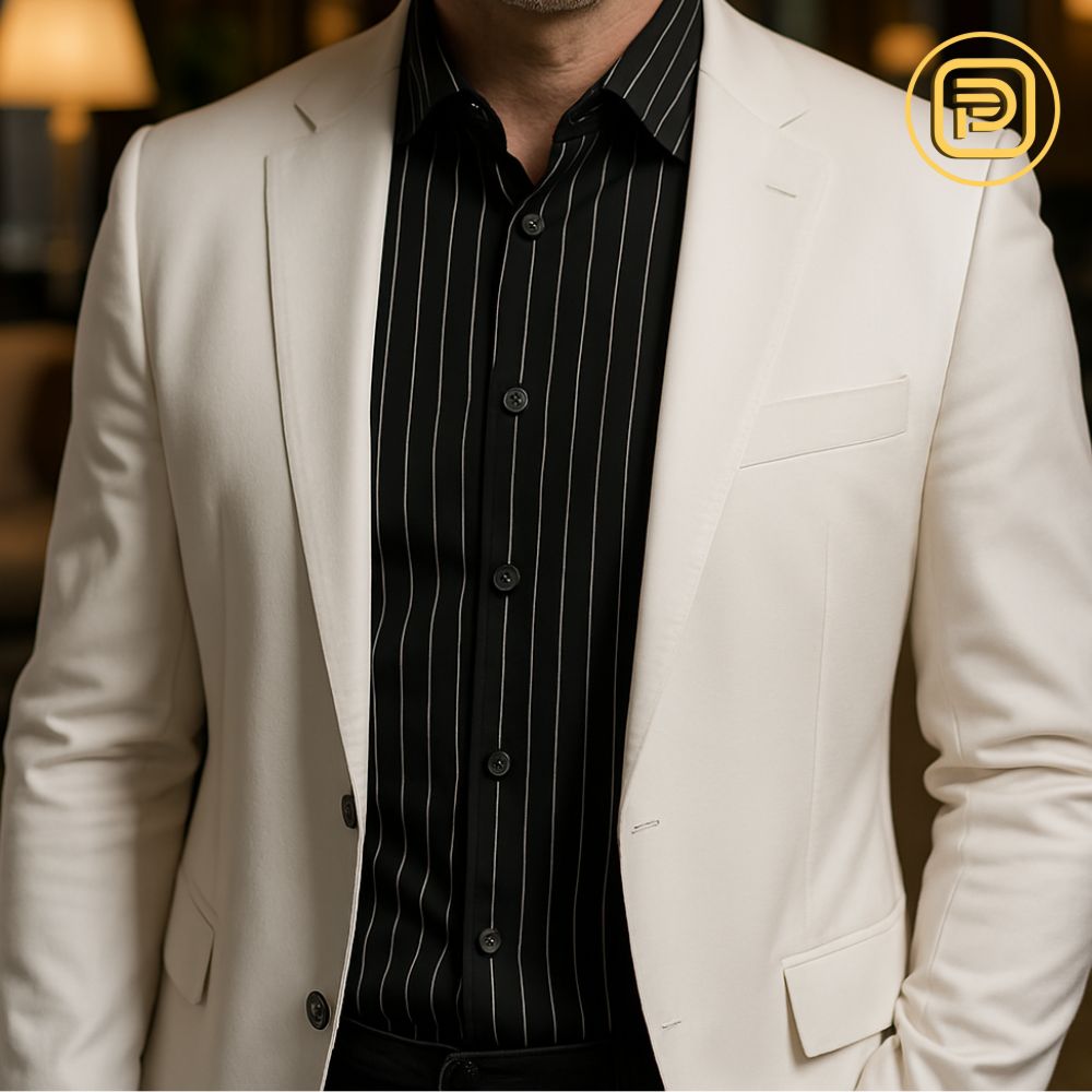 [PAGUE 2 LEVE 4] Kit Camisa Social Listrada Tecnológica Varick em Malha de Seda Gelo (Não Amassa Nem Desbota!) + BRINDES: Cinto, Carteira e Relógio