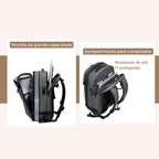 Mochila de viagem masculina compressão à vácuo 17 polegadas