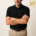 [PAGUE 3 LEVE 4] Camisa Polo Casual em Malha Sem Costura de Seda Gelo e Elastano + BRINDES: 2 Calças Alfaiataria e Cinto