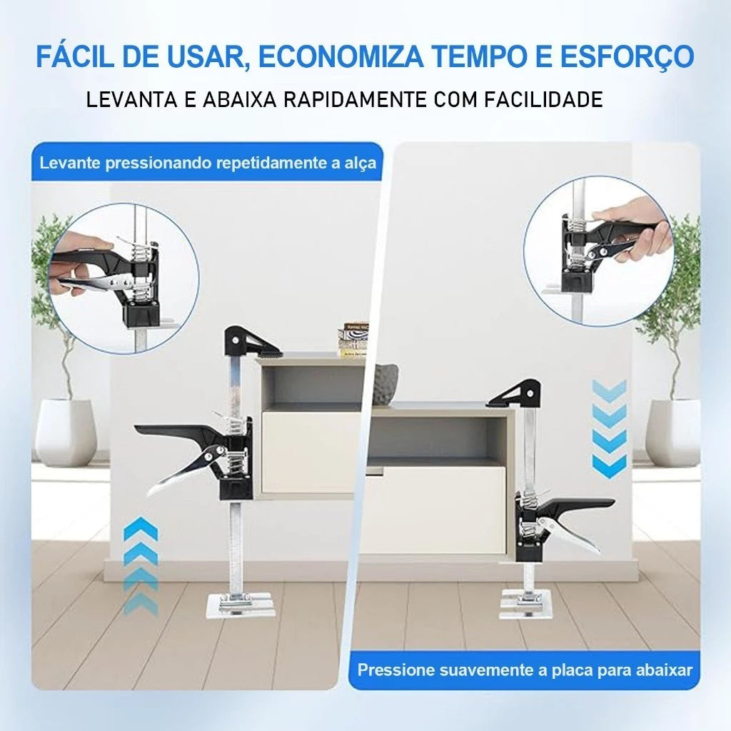 Kit 2 Suporte Elevador Telescópico Carga 600kg para Movéis