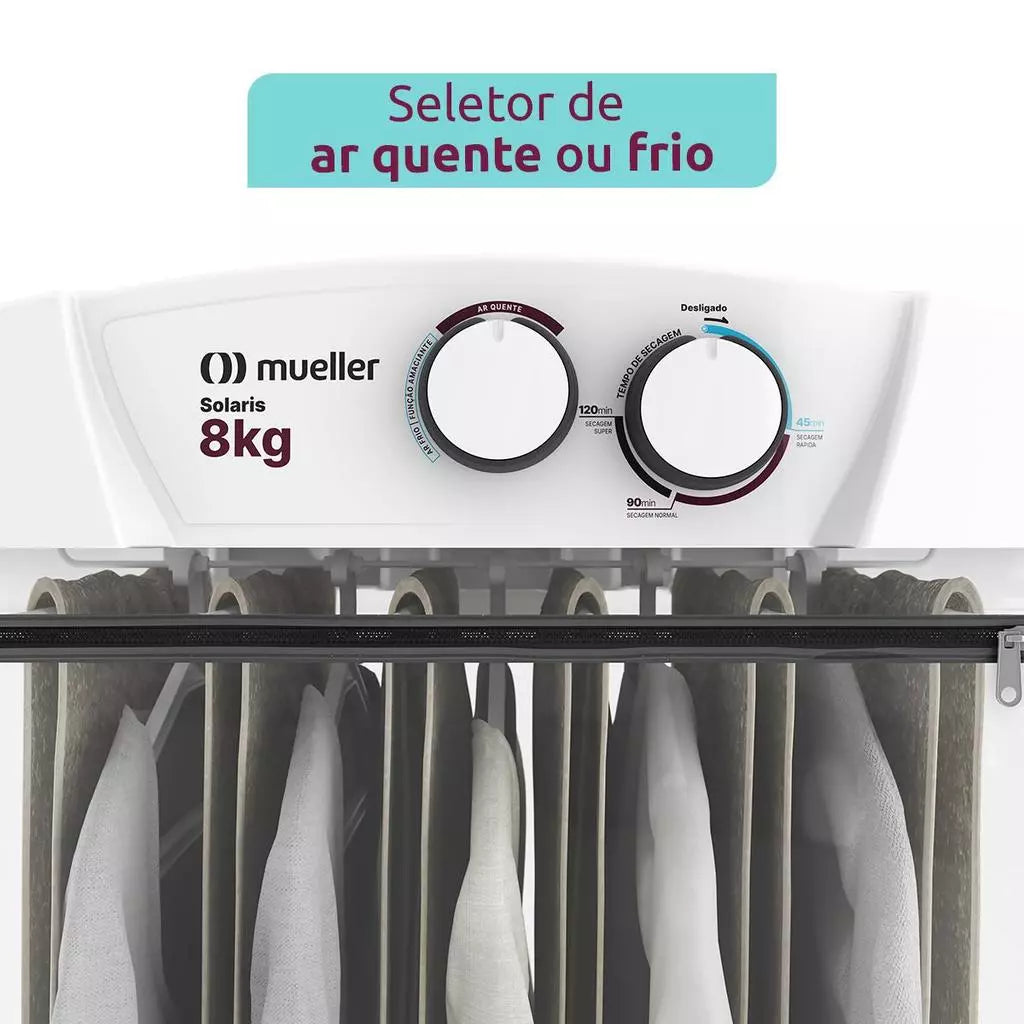 Secadora de Roupa 8 kg com timer ar quente e frio + Omo Lava Roupas de Brinde